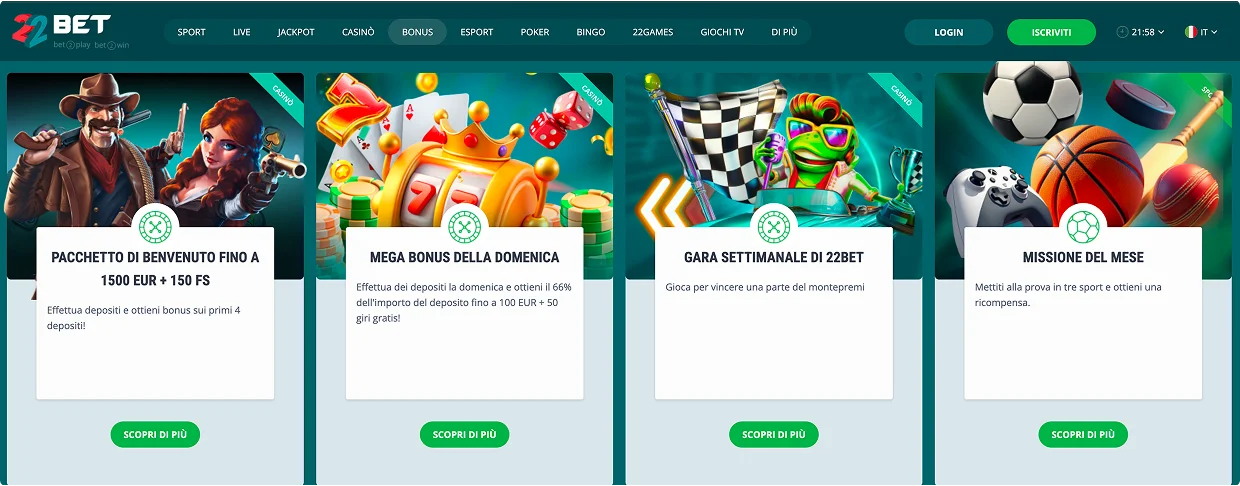 22Bet Piattaforma di gioco